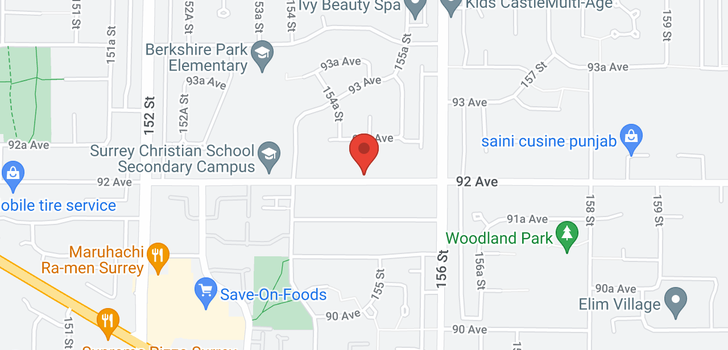 map of 15495 92 AVENUE